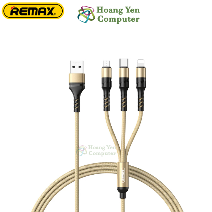 Cáp Sạc Đa Năng Remax RC-186th 3.1A 3 Đầu Tiện Lợi Sạc Nhiều Thiết Bị Cùng Lúc - BH 6 Tháng - Hoangyencomputer