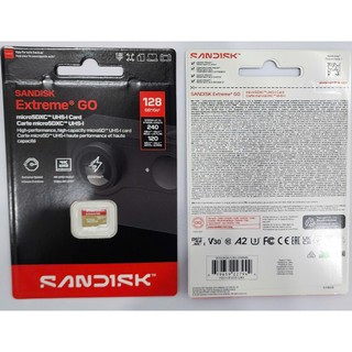 [MẪU MỚI] Thẻ nhớ MicroSDXC SanDisk Extreme GO 128GB V30 U3 A2 đọc 240MB/s ghi 120MB/s hỗ trợ 5K UHD