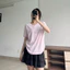 Áo Thun Nữ Cổ Tim COSSENN – Cotton Mềm Mát, Co Giãn Nhẹ, Form Basic Dễ Phối | Áo Thun Nữ Giá Rẻ