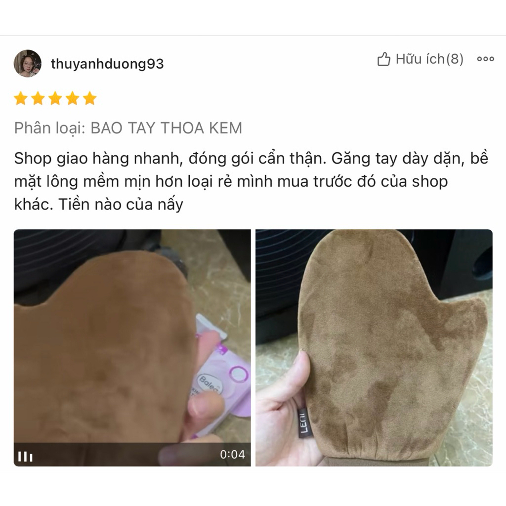 GANG TAY THOA KEM CAO CẤP LENI hỗ trợ bôi kem đều,không bết dính,giặt được với nước,thiết kế 2 lớp chống thấm