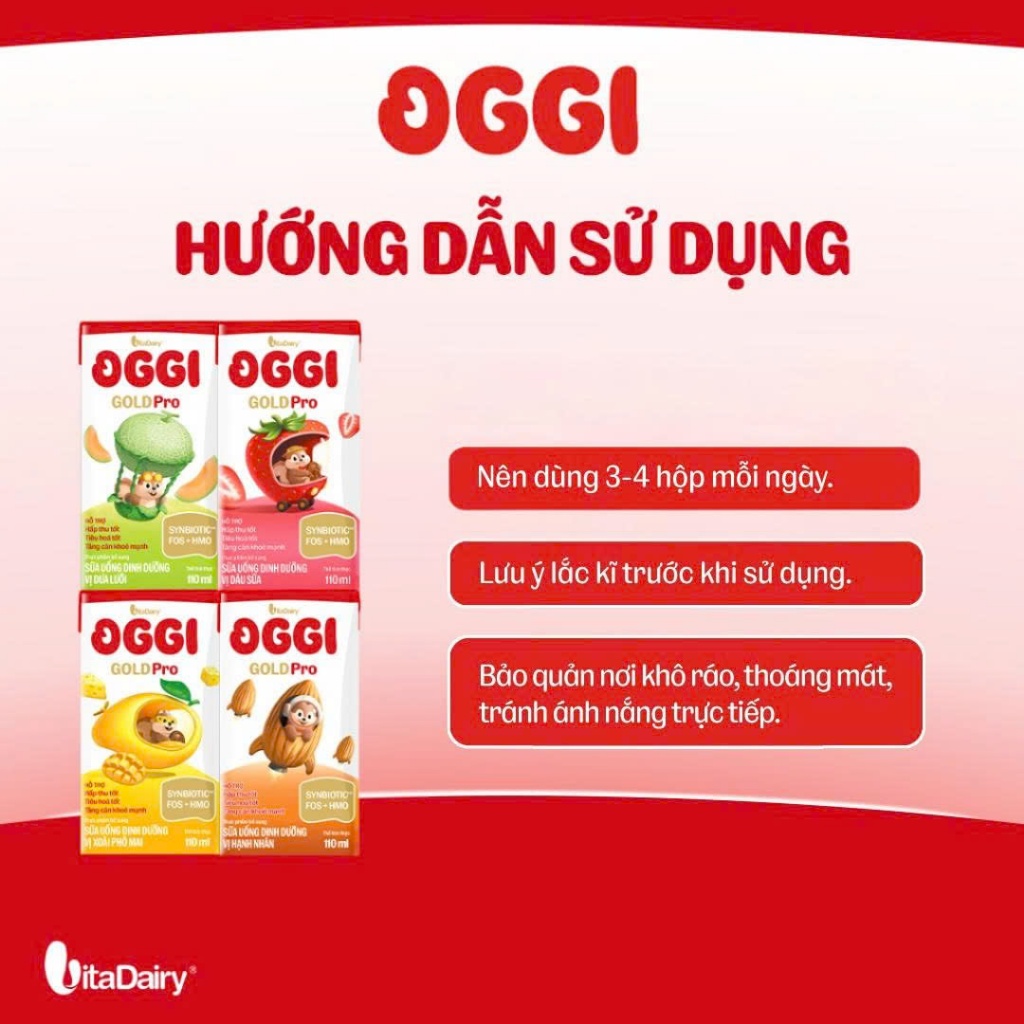 [COMBO 2 THÙNG 24 HỘP] Sữa uống dinh dưỡng Oggi Gold Pro Nhiều Vị hỗ trợ hấp thu, tiêu hóa - Hộp 110ml