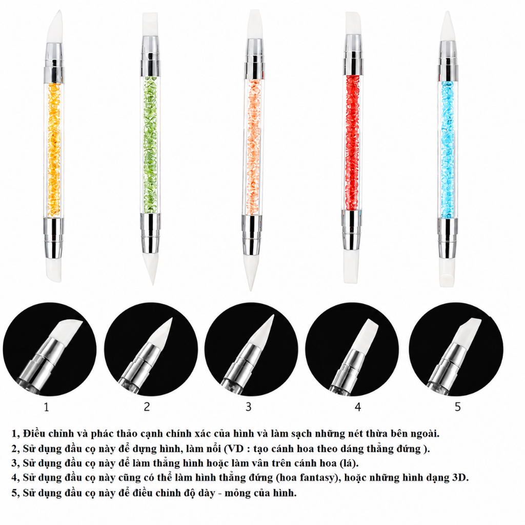 [HÀNG LOẠI 1] Set cọ silicon đa năng chuyên dụng làm nail