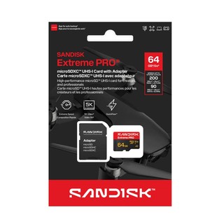 [MẪU MỚI] Thẻ nhớ MicroSDXC SanDisk Extreme Pro 64GB V30 U3 A2 đọc 200MB/s ghi 90MB/s hỗ trợ 5K UHD