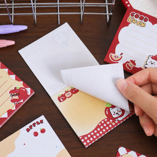 Little Stationery | Giấy Ghi Chú Memo Note Táo Đỏ Cute 7x7cm 50 Tờ/Quyển - Giấy Viết Lời Nhắn Không Keo Dính