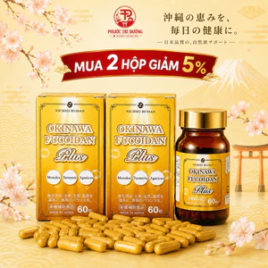 Viên uống Okinawa Fucoidan Plus Nichiei Bussan- Hộp 60 viên- Hỗ trợ đồng hành người bị K
