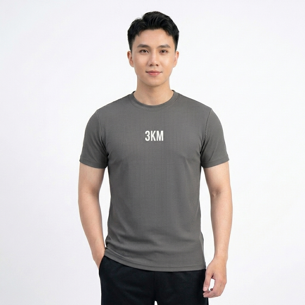 Áo Thun Tăm Gân 3KM Nam AZ FASHION Áo Cộc TayThể Thao Cổ Tròn Chất Thun Gân Co Giãn Thoải Mái Năng Động Mùa Hè