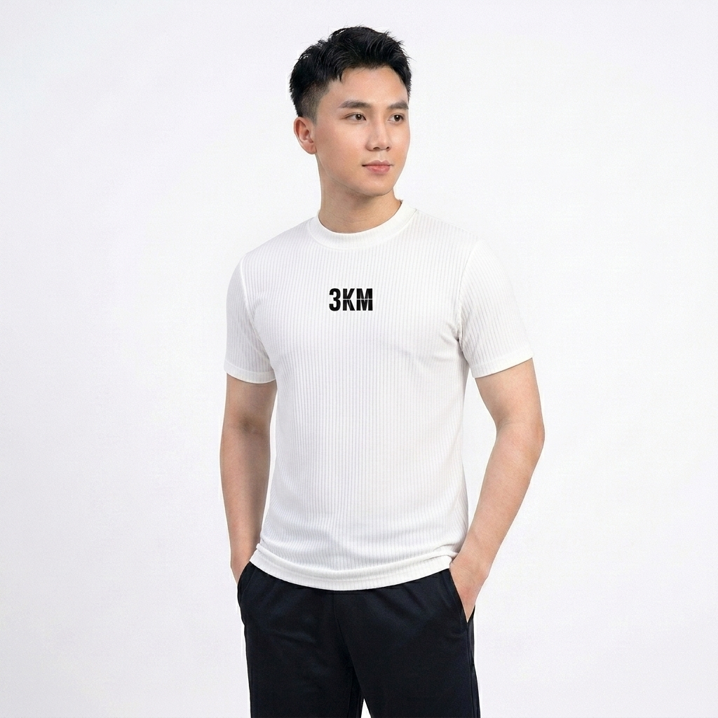 Áo Thun Tăm Gân 3KM Nam AZ FASHION Áo Cộc TayThể Thao Cổ Tròn Chất Thun Gân Co Giãn Thoải Mái Năng Động Mùa Hè