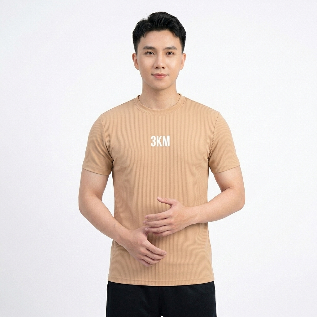Áo Thun Tăm Gân 3KM Nam AZ FASHION Áo Cộc TayThể Thao Cổ Tròn Chất Thun Gân Co Giãn Thoải Mái Năng Động Mùa Hè