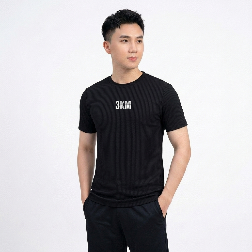 Áo Thun Tăm Gân 3KM Nam AZ FASHION Áo Cộc TayThể Thao Cổ Tròn Chất Thun Gân Co Giãn Thoải Mái Năng Động Mùa Hè