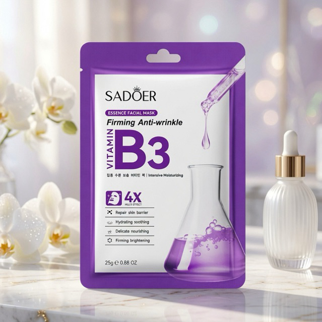 Combo 90 Miếng Mặt Nạ Sadoer Vitamin B3 Cấp Ẩm Chuyên Sâu, 25g