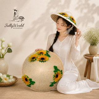 Nón Lá Hoa Hướng Dương Trang Trí Xinh Xắn 🌻 Nón Lá Chụp Ảnh Du Lịch Đi Biển Vintage Handmade