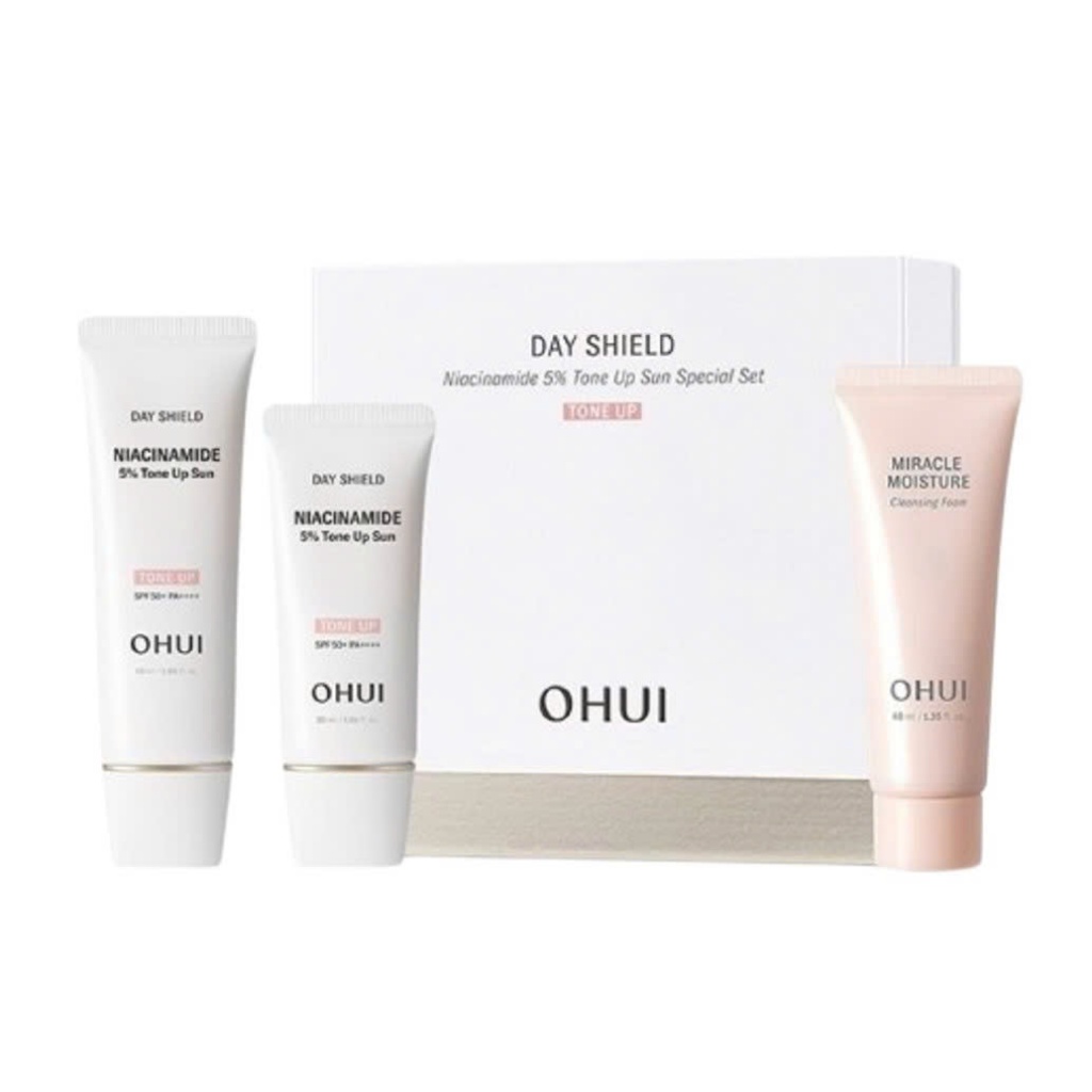 V108_Set kem chống nắng nâng tone Ohui Day Shield Niacinamide 5% Tone Up