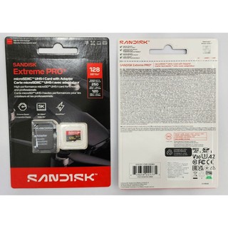 [MẪU MỚI] Thẻ nhớ MicroSDXC SanDisk Extreme Pro 128GB V30 U3 A2 đọc 250MB/s ghi 120MB/s quay 5K UHD