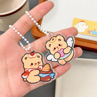 Little Stationery | Móc Khóa Acrylic Gấu Kem Bơ Cute Kawaii 6 Mẫu Dễ Thương Trang Trí Cặp Sách Chìa Khóa