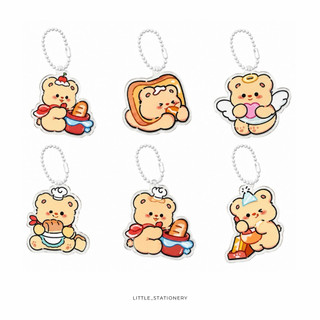 Little Stationery | Móc Khóa Acrylic Gấu Kem Bơ Cute Kawaii 6 Mẫu Dễ Thương Trang Trí Cặp Sách Chìa Khóa