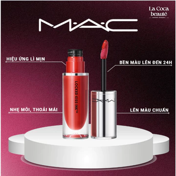 Son Kem MAC Cosmetics Locked Kiss Ink 24HR Lipcolour | Son kem lì siêu bền màu 24H, chống trôi, lên màu chuẩn