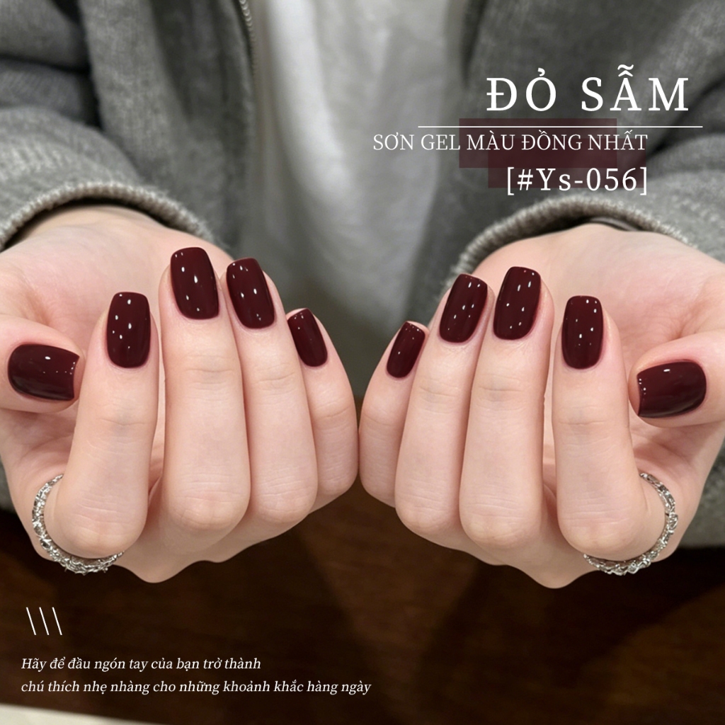 XEIJAYI 10ml - Sơn móng tay dạng gel màu đỏ sẫm phong cách retro mới, độ bão hòa cao, thích hợp sử dụng hàng ngày.