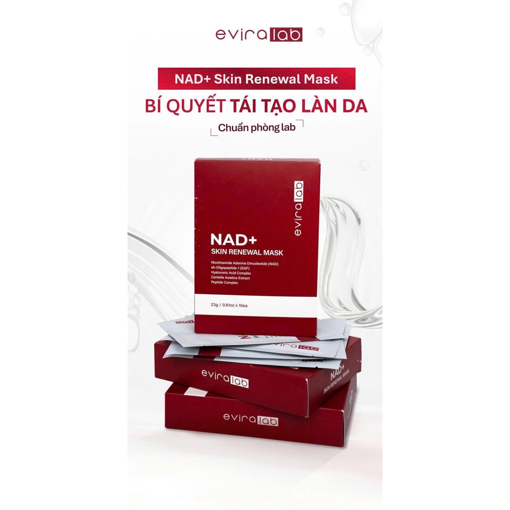 Q31_Mặt nạ tái tạo da eviralab NAD+ Skin Renewal Mask (1 Hộp/10 miếng)