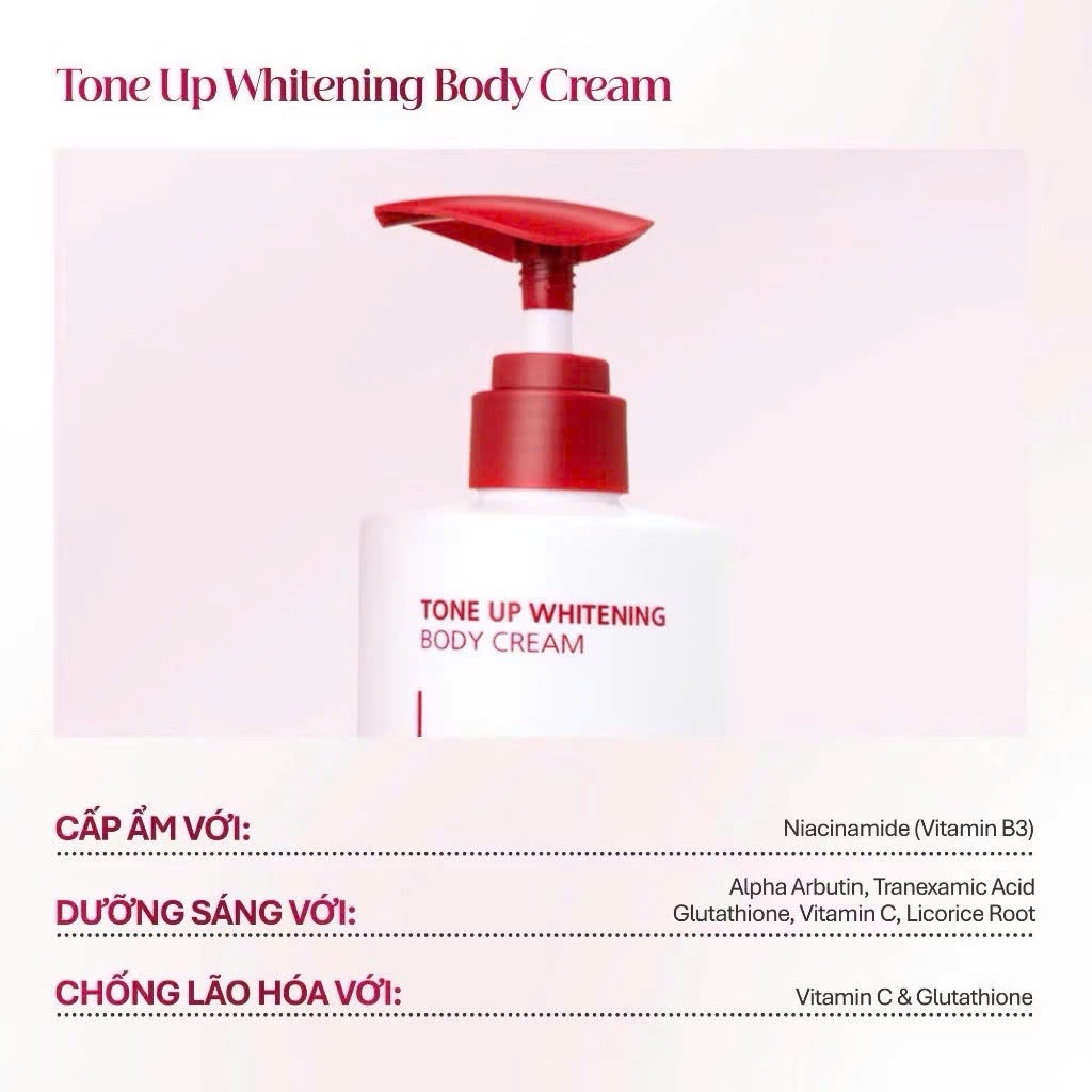 Q35_Kem nâng tông dưỡng trắng body eviralab Tone Up Whitening Body Cream