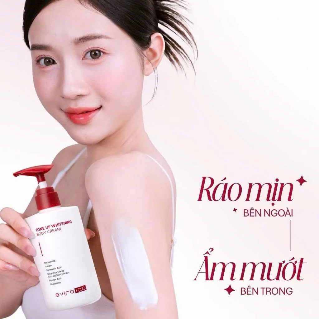 Q35_Kem nâng tông dưỡng trắng body eviralab Tone Up Whitening Body Cream