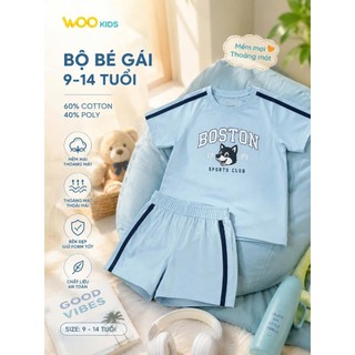 Bộ Đồ Bé Gái ESH26S004R | Wookids | 9-14 Tuổi | Cotton Poly Mềm Mại, Thoải Mái, Dễ Thương