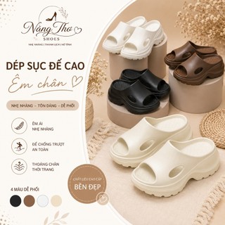 Dép Nữ Đế Cao 6cm Tôn Dáng Phong Cách Hàn Quốc Chống Trượt Êm Chân