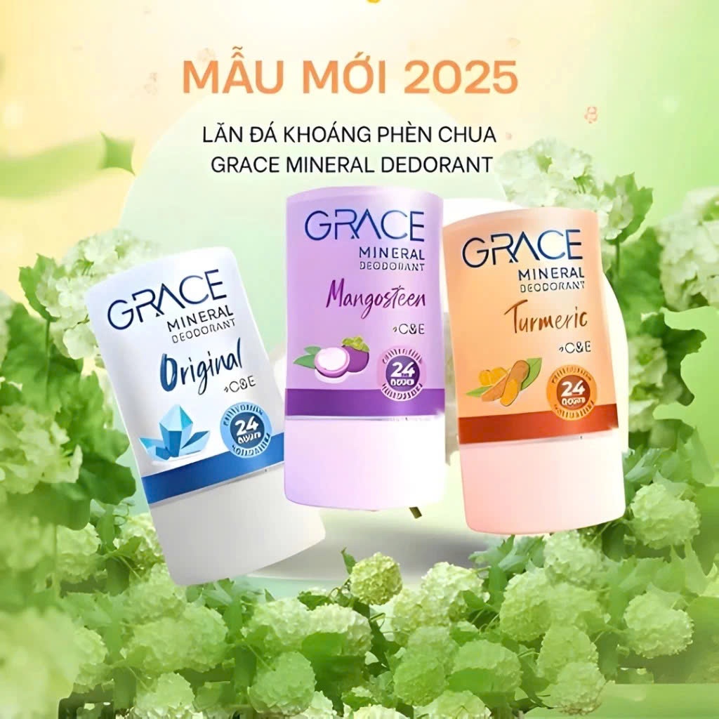 Lăn khử mùi đá khoáng Grace 70g chính hãng Thái Lan, lăn nách Thiên nhiên