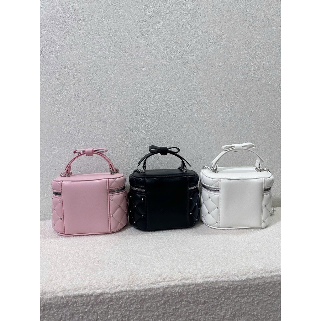 (Full-Box) Túi cốp quai nơ đính đinh size 18cm vừa đt siêu xinh