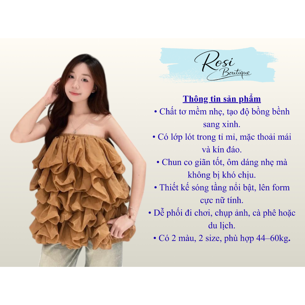 Áo Quây Nữ Tơ Lượn Sóng Xếp Tầng Bồng Bềnh Phong Cách Hàn Quốc, áo quây sang chảnh