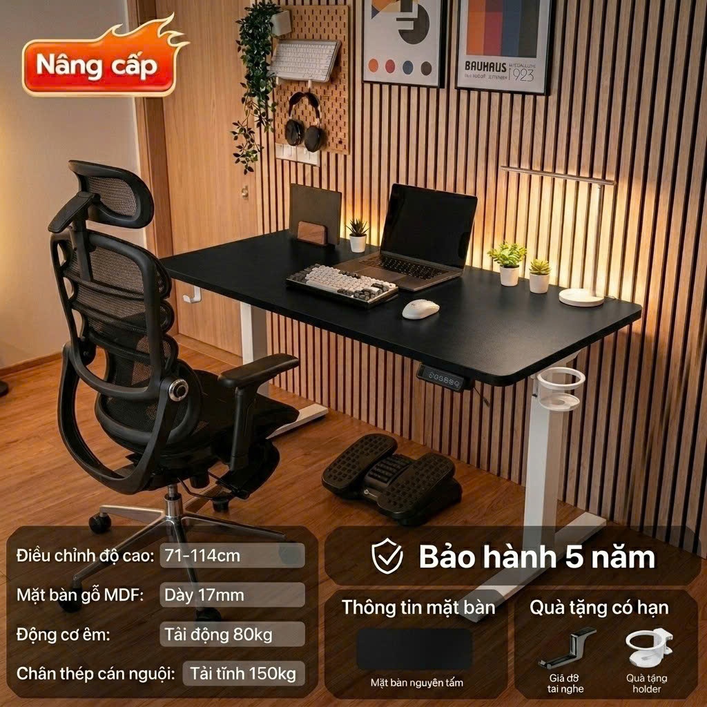 [Bản nâng cấp] Bàn Nâng Hạ Manson SmartDesk - Tuỳ Chỉnh Thông Minh, Bảo Vệ Sức Khoẻ, Nâng Cao Năng Suất Làm Việc