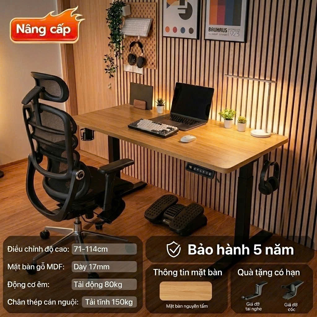 [Bản nâng cấp] Bàn Nâng Hạ Manson SmartDesk - Tuỳ Chỉnh Thông Minh, Bảo Vệ Sức Khoẻ, Nâng Cao Năng Suất Làm Việc