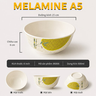 Bát Tô Phíp ( Melamine A5 ) Hoa Văn Hình Lá Tre Dùng Cho Nhà Hàng Khách Sạn  B6006