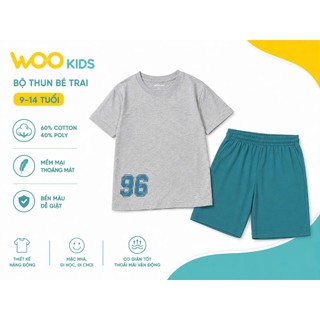 Bộ Đồ Bé Trai TSH26S004R | Wookids | 9-14 Tuổi | Cotton Poly Mềm Mại, Năng Động, Thoải Mái