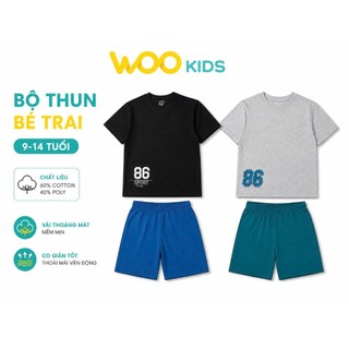 Bộ Đồ Bé Trai TSH26S004R | Wookids | 9-14 Tuổi | Cotton Poly Mềm Mại, Năng Động, Thoải Mái