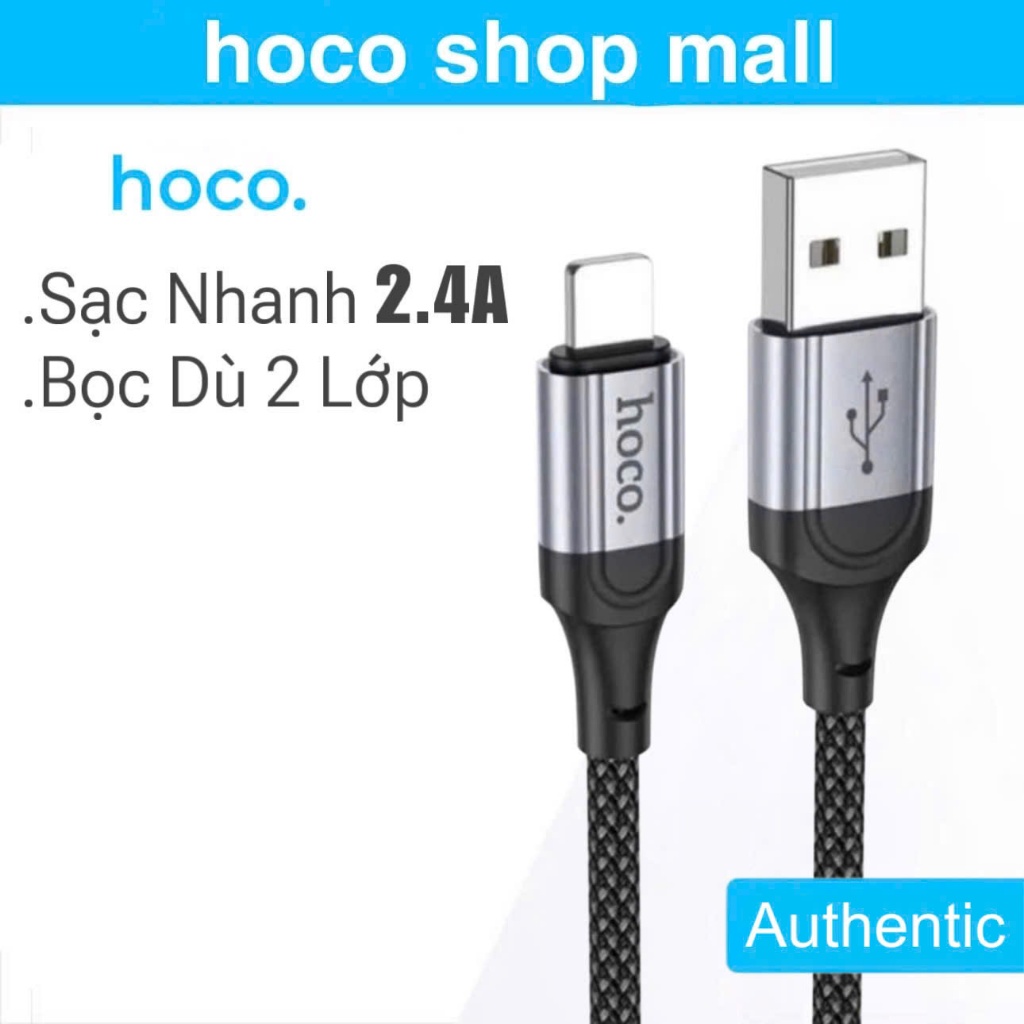 Dây sạc nhanh Hoco chính hãng dành cho 6 7 …12 13 14 cáp sạc bọc dù cổng usb dài 1m 2m 3m