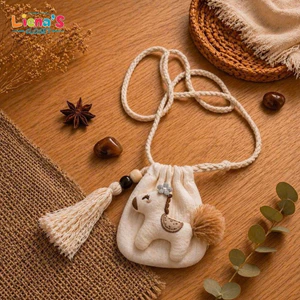 Túi Tỏi Đeo Cổ Hình Ngựa Cho Bé Vải Nỉ 2 Lớp Kèm Tua Rua Túi Đeo Chéo Mini Dễ Thương Bé Gái Bé Trai
