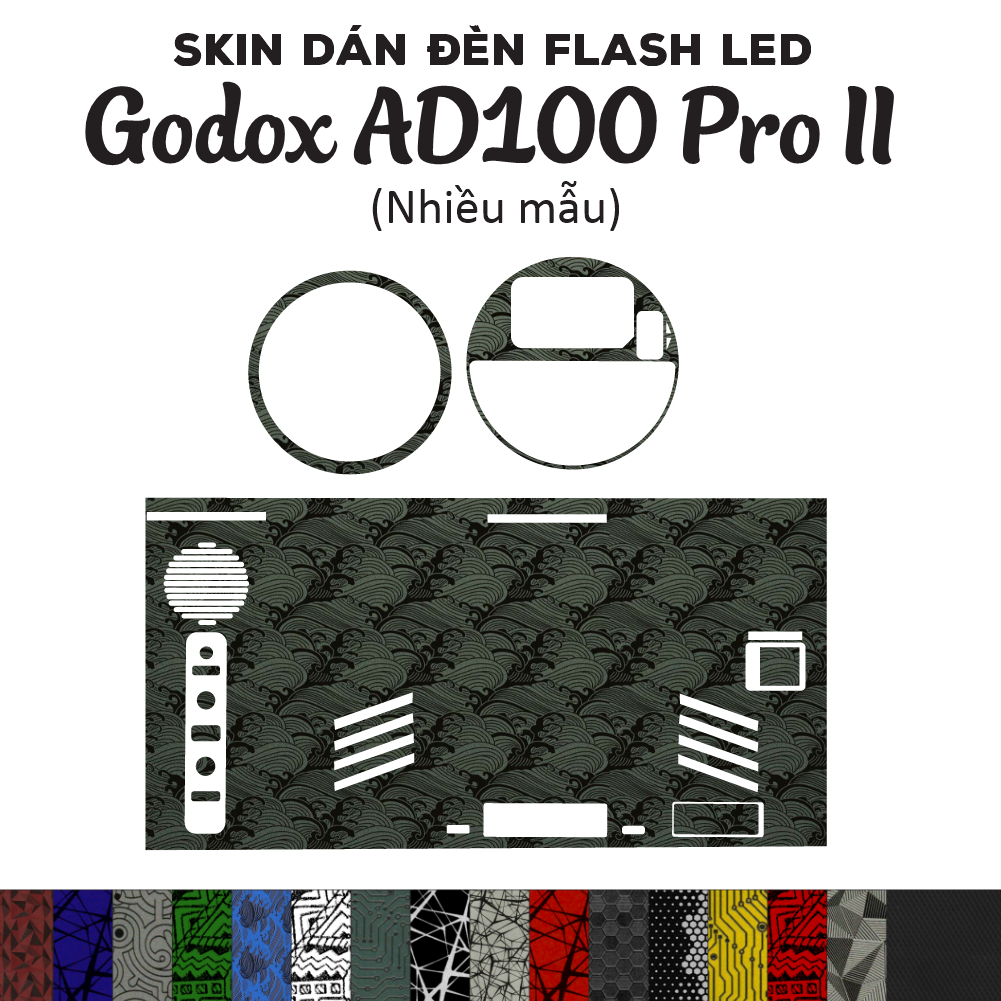 Skin 3M dán đèn flash Godox AD100 Pro II (Nhiều mẫu) | Miếng film dán chống bám bẩn cho phụ kiện máy ảnh
