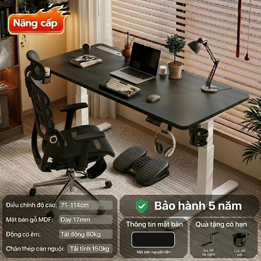 Bàn Nâng Hạ Manson SmartDesk - Tuỳ Chỉnh Thông Minh, Bảo Vệ Sức Khoẻ, Nâng Cao Năng Suất Làm Việc