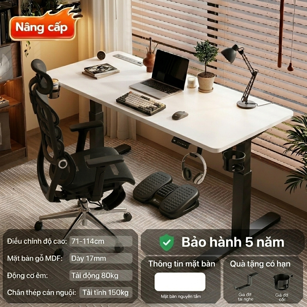 Bàn Nâng Hạ Manson SmartDesk - Tuỳ Chỉnh Thông Minh, Bảo Vệ Sức Khoẻ, Nâng Cao Năng Suất Làm Việc