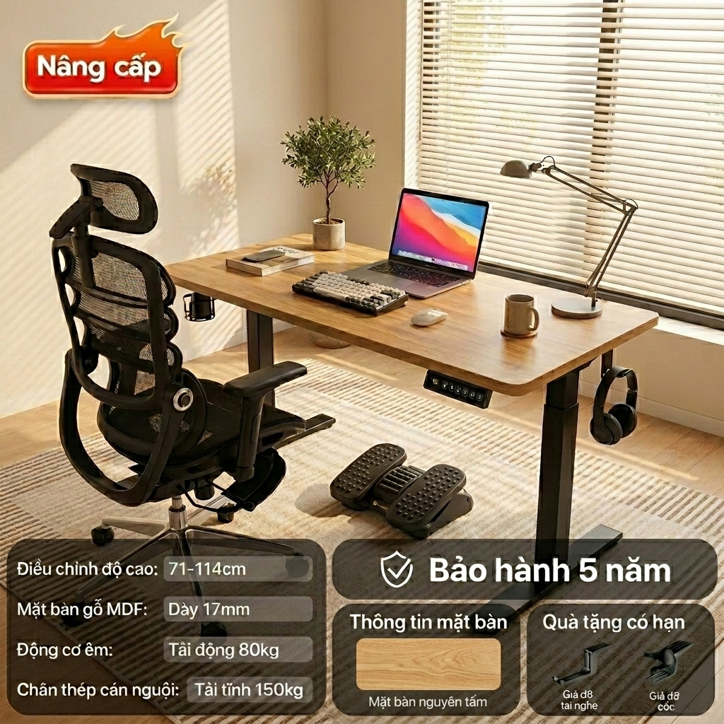 Bàn Nâng Hạ Manson SmartDesk - Tuỳ Chỉnh Thông Minh, Bảo Vệ Sức Khoẻ, Nâng Cao Năng Suất Làm Việc