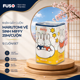 Khăn Giấy Cuộn Vệ Sinh Marutomi 25m/Cuộn (Set 12 Cuộn) – Sợi Bột Giấy Mềm Mại In Hình Hoạt Hình - Fuso Bách Hoá Nhật Bản