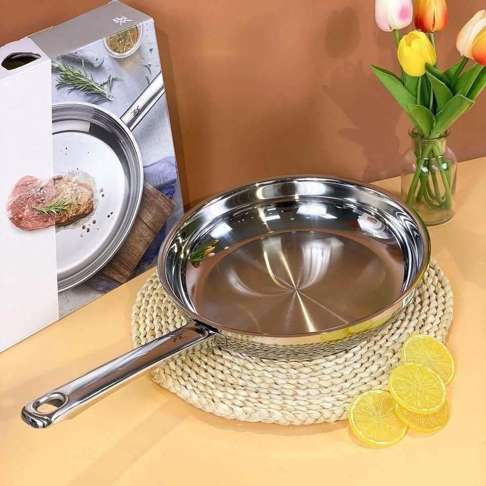 CHẢO INOX WMF FLANNE Frying Pan Cromargan 18/10 Đáy Từ 3 Lớp Dùng Bếp Từ Ø18-28cm Chính Hãng BH 24th