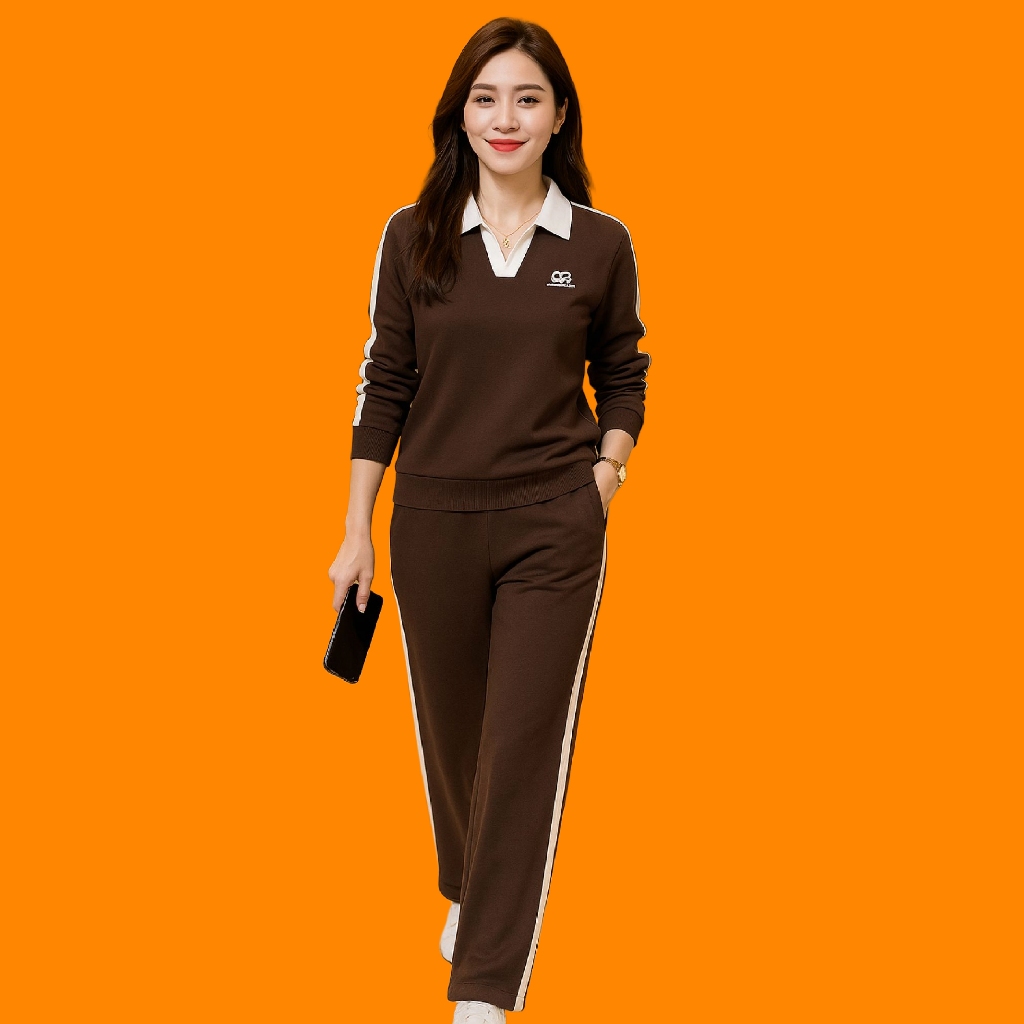 Đồ Bộ Nữ Quần Dài 𝗟𝗮𝗻𝗹𝗲𝗲 𝗙𝗮𝘀𝗵𝗶𝗼𝗻 Ống Suông Mã 0T