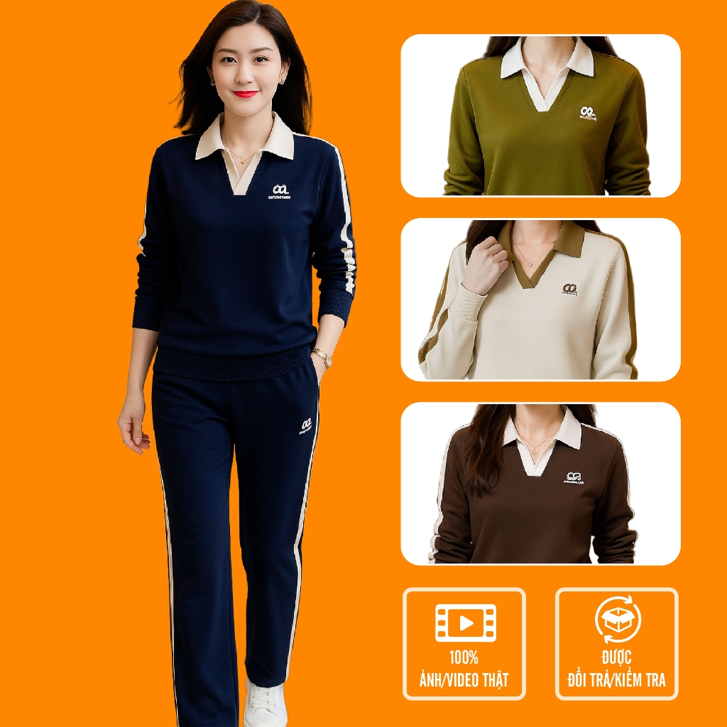 Đồ Bộ Nữ Quần Dài 𝗟𝗮𝗻𝗹𝗲𝗲 𝗙𝗮𝘀𝗵𝗶𝗼𝗻 Ống Suông Mã 0T