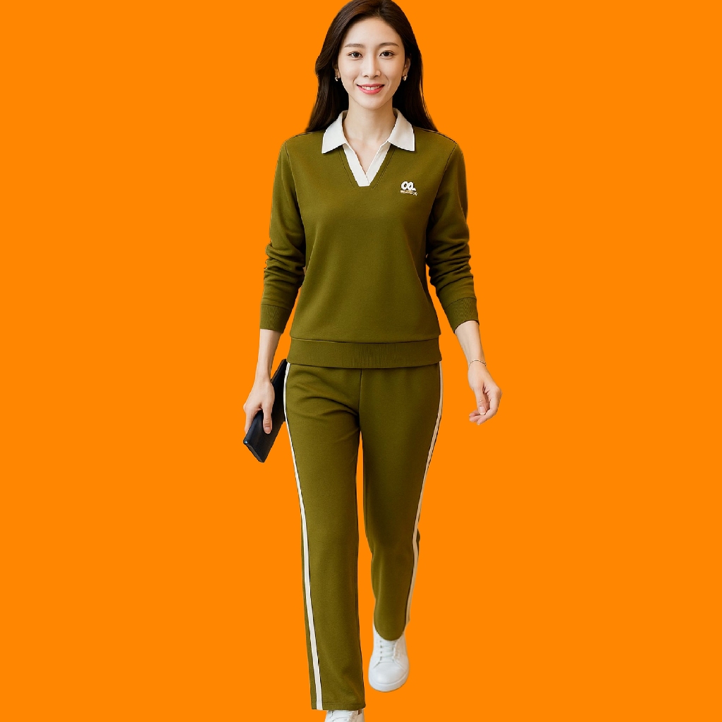 Đồ Bộ Nữ Quần Dài 𝗟𝗮𝗻𝗹𝗲𝗲 𝗙𝗮𝘀𝗵𝗶𝗼𝗻 Ống Suông Mã 0T