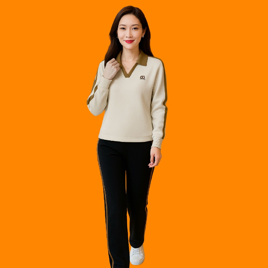 Đồ Bộ Nữ Quần Dài 𝗟𝗮𝗻𝗹𝗲𝗲 𝗙𝗮𝘀𝗵𝗶𝗼𝗻 Ống Suông Mã 0T