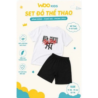 Bộ đồ bé trai WooKids TSH26S003R | 9-14 tuổi | 60% Cotton 40% Poly | Năng động, thoáng mát