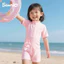 Đồ bơi cho bé gái KÈM MŨ Tukibaby sz 8-30kg hoạ tiết kuromi-cinnamorol dễ thương, bikini cho bé gái, đồ bơi bé gái
