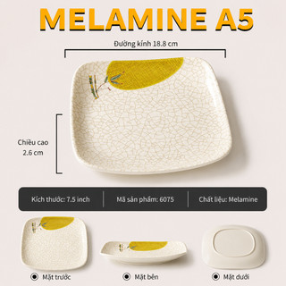 Đĩa Phíp Phíp ( Melamine A5 ) Hoa Văn Hình Lá Tre Dùng Cho Nhà Hàng Khách Sạn  6075