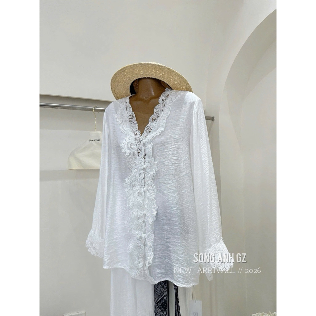 Qccc Đi biển ngay cho em, set đũi phối ren kèm khăn xinh xuất sắc lun ạ  📌